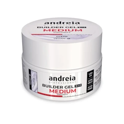 Abbildung von Andreia Professional Nagelgel Aufbau mit mittlerer Viskosität Ideal als Basis und Überlack für Gelaufbau LED &amp; UV Nageldesign Set Klar 22g