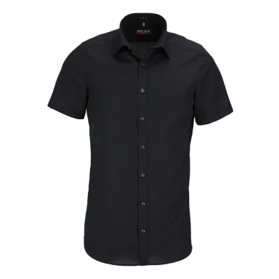 Abbildung von Marvelis Herren Businesshemd Kurzarm Body Fit,Einfarbig,New York Kent,schwarz 68,36