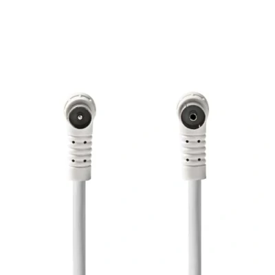 Abbildung von Nedis Koaxial Kabel IEC (Coax) Stecker Buchse Vernickelt 120 dB 75 Ohm 4 fach geschirmt 10.0 m Rund PVC Weiss Label