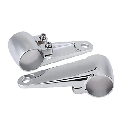 Abbildung von Qiilu Scheinwerferhalterungen Motorrad, 2pcs Chrom Motorrad Scheinwerfer Seitenmontage Vordere Gabelhalter für 35mm 41mm Gabel Rohr