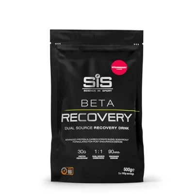 Abbildung von Sis Beta Fuel Recovery Powder 500g Erdbeergeschmack für optimale Regeneration nach dem Training