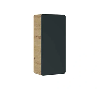 Abbildung von Aruba Cosmos Hängeschrank, Mattschwarz, Oberschrank, moderner Schrank, Badezimmermöbel, Schwarz