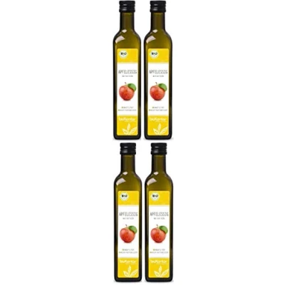 Abbildung von Apfelessig naturtrüb BIO 2000ml (4x 500ml) I rein, unverarbeitet, unpasteurisiert ungefiltert mit Essigmutter von bioKontor