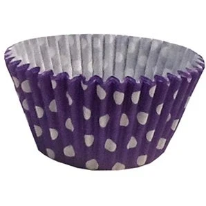 Abbildung von 12 Pünktchen Design Muffinförmchen: Lila / Polka Dot Muffin Cases: Purple