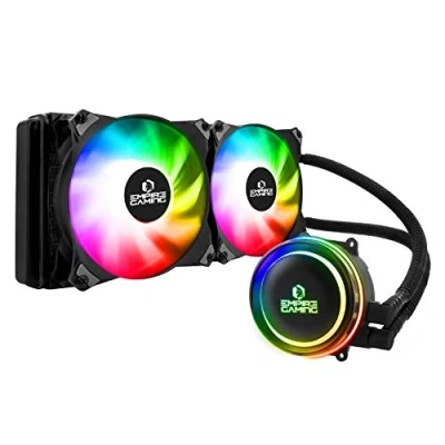 Abbildung von EMPIRE GAMING Guardian G V20 Wasserkühlung AIO PC Gamer CPU Flüssigkühlung ARGB 3 Pins 5 V Heizkörper 240 mm Lüfter 2 x 120 PWM leise Intel und AMD