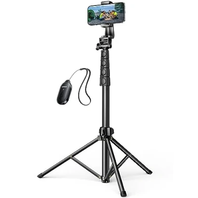 Abbildung von UGREEN Handy Stativ 170cm Stabil und Tragbar Ständer mit Bluetooth Fernbedienung, Smartphone Stative kompatibel iPhone 15 14 Pro Max,14 Pro,14, Galaxy S23 Ultra, S23+,S23, Huawei, GoPro usw.