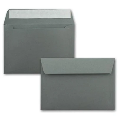 Abbildung von 75x Briefumschläge Anthrazit DIN C6 Format 11,4 x 16,2 cm Haftklebung Kuverts ohne Fenster Weihnachten, Grußkarten &amp; Einladungen Für A6 A4 Papier