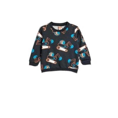 Abbildung von Koton Babyboy Sweatshirt Crane Printed Crew Neck Long Sleeve Brushed Interior
