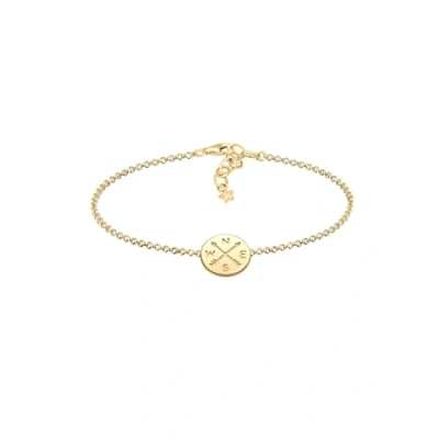 Abbildung von Elli Armband Damen Kompass Wanderlust Talisman in 925 Sterling Silber vergoldet