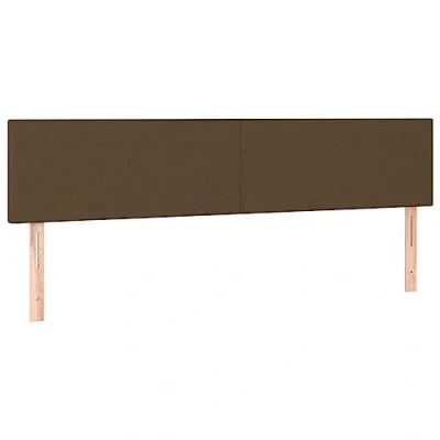 Abbildung von vidaXL Kopfteil 2 STK., Bettkopfteil mit Holzbeinen, Höhenverstellbar Polsterkopfteil für Bett, Betthaupt Bettzubehör Schlafzimmer, Dunkelbraun 100x5x78/88 cm Stoff