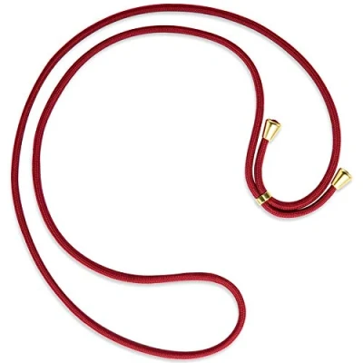 Abbildung von mtb more energy® Ersatz Band für Handykette dunkelrot inklusive Endkappen (Gold) hochwertige Austausch Kordel Seil Kette