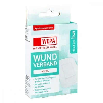 Abbildung von WEPA Wundverband 7,2 x 5 cm steril St