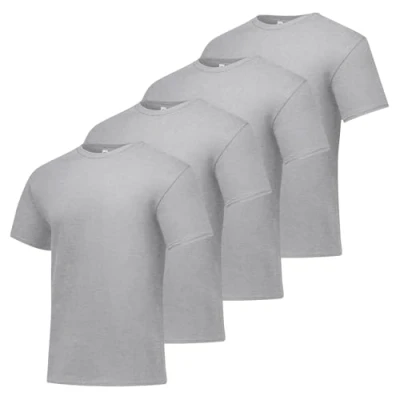 Abbildung von Hanes Essentials Herren T Shirt Pack Kurzarm Tees Rundhals Baumwolle Shirts für Männer Value Pack, Leichter Stahl, 4 Stück, XX Large