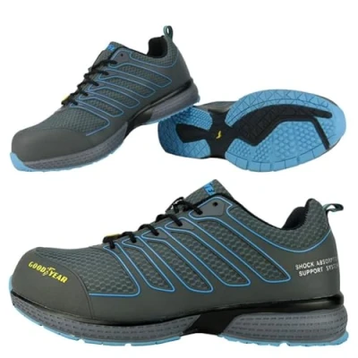 Abbildung von Goodyear Herren Metallfreie Arbeitssicherheit Trainer mit Non Metallic Stoffkappe S1p / SRA/HRO Construction Boot, Grau Blau, 44 EU