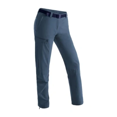 Abbildung von Maier Sports Inara Slim, Damen Wanderhose, Wasserabweisende Outdoorhose für Trekking und Hiking, Enganliegender Schnitt, PFC frei, mSTRETCH pro 4 &amp; Dryprotec, Blau, 46 (W38/L32)