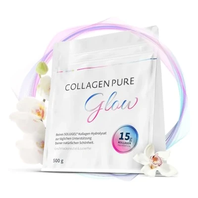 Abbildung von COLLAGEN PURE Glow 100% reines Kollagen Pulver mit 15g pro Portion Pulver, 500 g