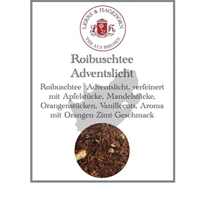 Abbildung von Lerbs &amp; Hagedorn, Roibuschtee Adventslicht Orangen Zimt Geschmack 250g (ca. 21 Liter) Apfelstücke, Mandelstücke, Orangenstücken, Vanillecuts
