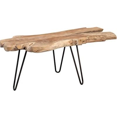 Abbildung von M2 Kollektion Couchtisch in braun, Teakholz + Metall 100x40x40cm (LxBxH)