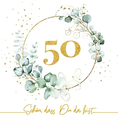 Abbildung von Serviettenshop Papierserviette 20 Servietten Eucalyptus Golden 50 33x33cm, (20 St)