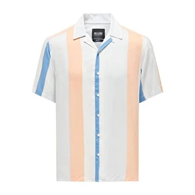 Abbildung von Only &amp; Sons Onswayne LIFE Stripe Hemd, Herren, Größe: XS, Peach nectar