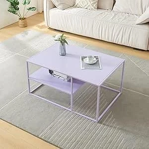 Abbildung von en.casa Couchtisch, »Solund« Beistelltisch Stahl 45x90x60 cm Lila