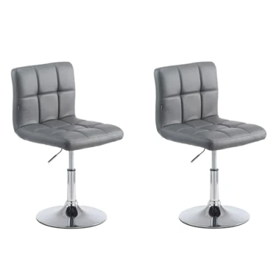 Abbildung von CLP 2er Set Lounger Palma V2 Mit Kunstlederbezug I 2 x Höhenverstellbarer Polsterstuhl Rückenlehne, Farbe:grau