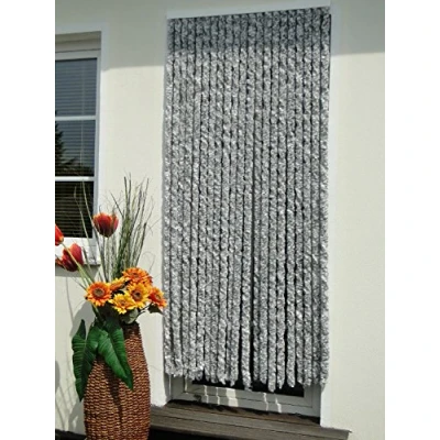 Abbildung von Chenille, Vlies, Türvorhang, 90 x 200 cm, silber, weiß