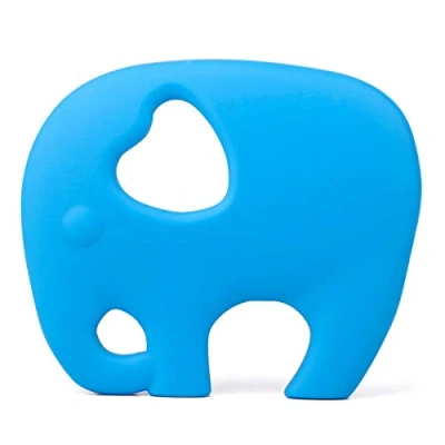 Abbildung von PREMYO Elefant Beißring für Babys Kühlend Zahnungshilfe aus Silikon BPA Frei Weich Lindert Schmerzen beim Zahnen Blau