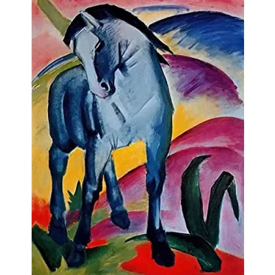 Abbildung von Zhyaunz Blaues Pferd DIY 5D Diamond Painting Set Franz Marc Kreuzstich Stickerei Voller Runder Handwerkskunst Geschenk 30x40cm
