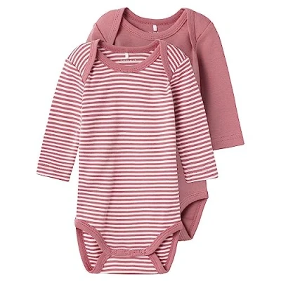 Abbildung von Name it CORE Unisex 2 PACK Body für Kinder, Größe: 80, Mesa rose