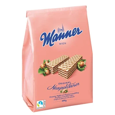 Abbildung von Manner Neapolitaner vegane knusprige Waffeln mit Haselnusscreme 1er Pack (400 g)
