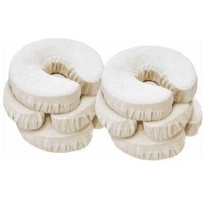 Abbildung von Master Massage Flanell Kopfteil Kopfkissen Abdeckung Bezug Überzug waschbar 100% baumwolle für Massageliege 6er Pack, Naturfarbe