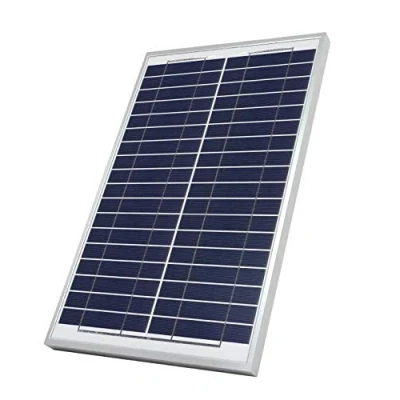 Abbildung von TEMPO DI SALDI Monokristallines Solarpanel, Photovoltaik, 20 W, 21 V, mit Klemmzangen