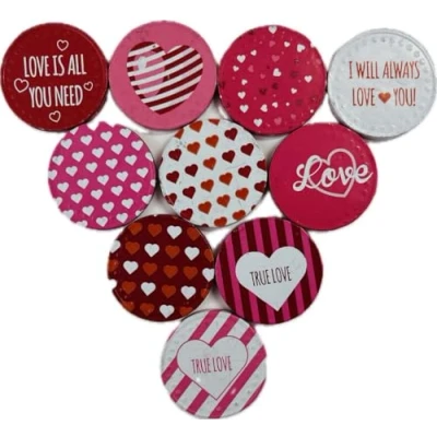 Abbildung von OYOY Liebes Schokotaler Set I 3x 100g Taler Schokolade Liebesbotschaft mit Ich liebe Dich Sticker Valentinstag Süssigkeiten Geschenke für Frauen Partner