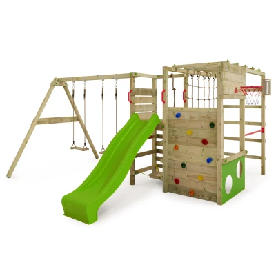 Abbildung von Spielturm ActionArena mit Schaukel &amp; apfelgrüner Rutsche