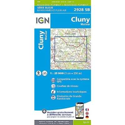 Abbildung von IGN Karte, Serie Bleue Cluny Matour (Série Bleue, Band 2928)
