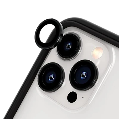 Abbildung von RhinoShield 9H Tempered Glass Kameraprotektoren, kompatibel mit [iPhone 14 Pro / Max] Stoß und Kratzfest, hohe Klarheit, explosionssicheren Schutz, Anti Beschlag Technologie Schwarz