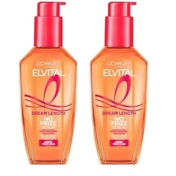 Abbildung von L&#039;Oréal Paris Elvital Haarserum Ohne Silikone, Hitzeschutz für langes, widerspenstiges Haar, Ausspülen, Haaröl mit pflanzlichen Proteinen und Kakaobutter, Dream Length No Frizz Serum, 1 x 100 ml