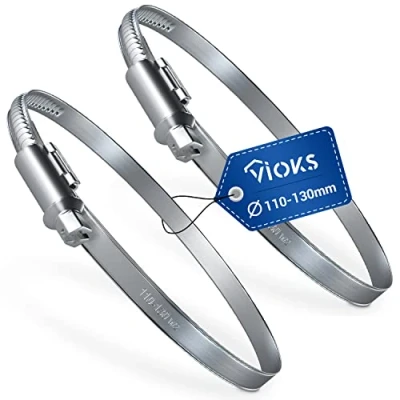 Abbildung von VIOKS 2x Schlauchschellen Set 110 130mm Ø/Schlauchschellen Edelstahl für Waschmaschinenablauf Anschluss 125mm / &amp; Schellen Edelstahl/Schlauchschellen Sortiment