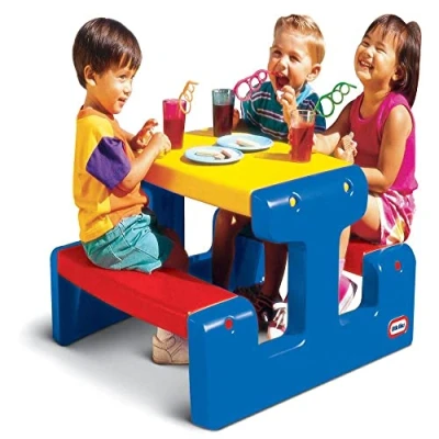 Abbildung von Little Tikes Junior Picnic Table, Innen &amp; Außen, Blau, Rot, Gelb, Kunststoff, CE, 4 Person(en), 23 kg