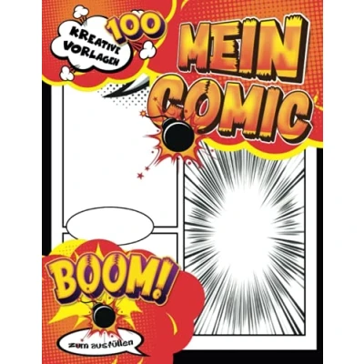 Abbildung von Kinder Zeichnen Comic Heft: Blanko Buch zum Erstellen eigener Comics für Teenager, und Erwachsene mit 100 verschiedenen Layout Seiten