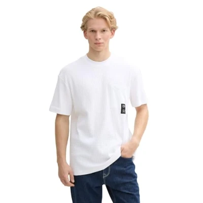 Abbildung von TOM TAILOR Denim Herren 1045033 T Shirt, 20000 White, M