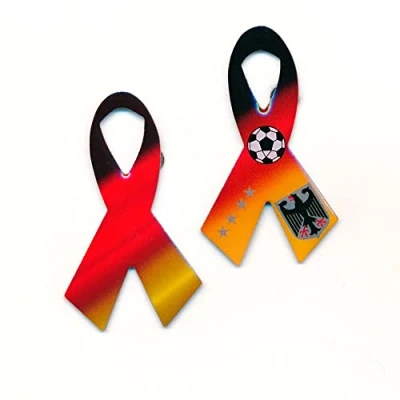 Abbildung von hegibaer 2 große Deutschland Schleifen Fußball EM WM Olympia Edel Pin Anstecker 0874