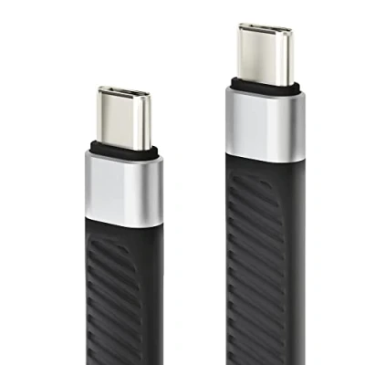Abbildung von conecto, USB C auf Daten und Lade Kabel, 4, Gen 3, Schnellladefunktion, E Marker, 5A/100W, 40GB/s, 8K 60Hz, Abwärtskompatibel, Aluminium Gehäuse, PVC Mantel, schwarz, 0,13m