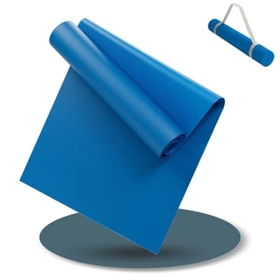Abbildung von LILENO SPORTS Yoga Matte Blau (180x60cm) Sport und Yogamatte extra rutschfest in 4 mm Dicke Gymnastikmatte Fitnessmatte für Workout Sportmatte Zuhause