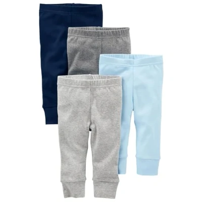 Abbildung von Simple Joys by Carter&#039;s Unisex Baby Hose Baumwolle, 4er Pack, Blau/Grau/Weiß, Frühchen