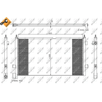 Abbildung von NRF EASY FIT 35591 Klimakondensator mit Dichtring 14,5 Aluminium 625