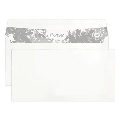 Abbildung von Clairefontaine 65945C Karton mit 500 Umschlägen Forever weiß 100% Recycling Papier DL 110x220mm, selbstklebend, 80g, Weiß, 1