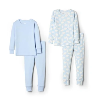 Abbildung von Amazon Essentials x Sofia Grainge Unisex Baby Eng anliegender Baumwoll Schlafanzug, 2er Pack, Eisbär/Hellblau, 24 Monate