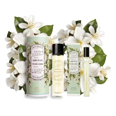 Abbildung von Geschenk für Frauen Panier des Sens Roll on + Parfüm Damen Jasmin Damenduft Körper &amp; Haar Blumiger Duft Eau de Parfum aux Absolues Made in France 50ml 10ml